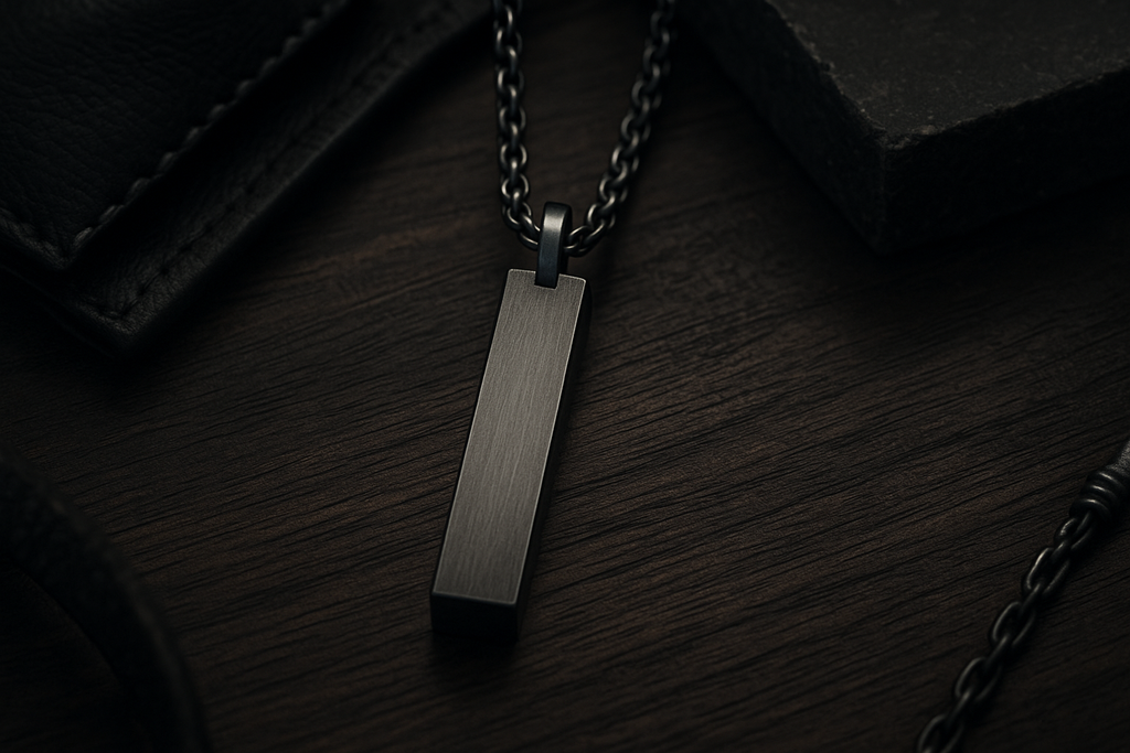 Sleek Masculinity: The Vertical Bar Pendant Necklace Every Modern Man Needs